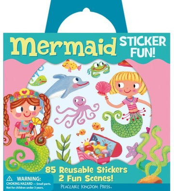Peaceable Kingdom Sticker Fun! Mermaid Reusable Sticker Tote