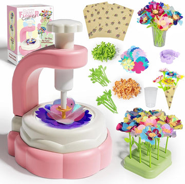 Arts Crafts For Kids Ages 4-8?5 6 7 8 9 10 year old Girl Birthday Gift Ideas,christmas stocking stuffers Creative Craft Diy Fabric Flower Bouquets