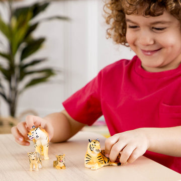 Terra by Battat Tiger Family Animal Figures, 4-Piece Safari Set, Animals
