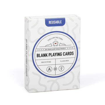 Stellar Factory Blank Playing Cards 52-Count | Dry Erase & Wet Erase | Reusable | Game Design, Prototyping, Flashcards | 2.5" x 3.5" Poker Size