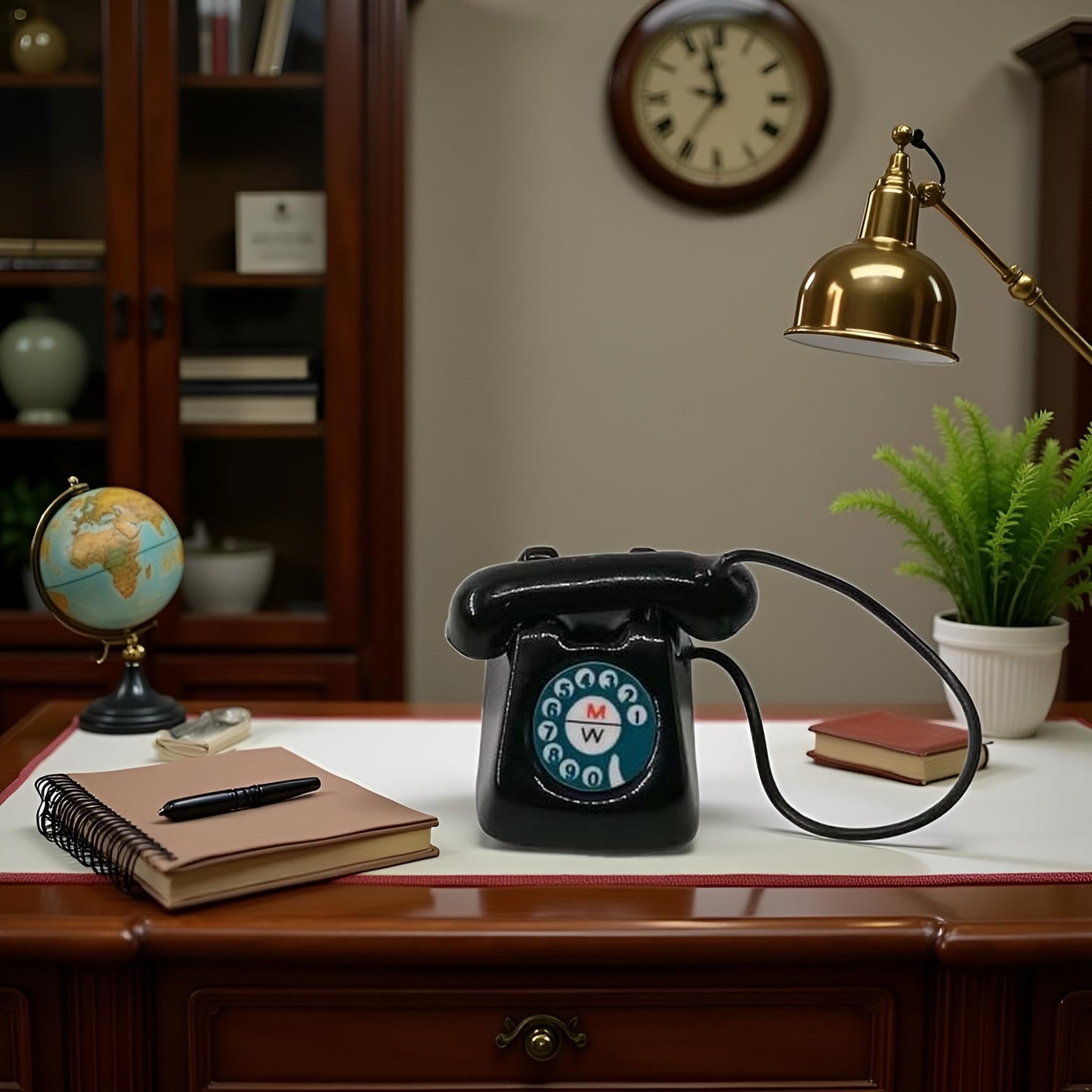 Black 1/12 Miniature Telephone Dollhouse Decoration Accessories, Décor, Decorations