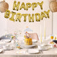 Gold Happy Birthday Balloons Banner 16 Inch Mylar Foil Letters, Inflatable Party Decor and Birthday Decorations for Women, Men, Boys & Girls Kids