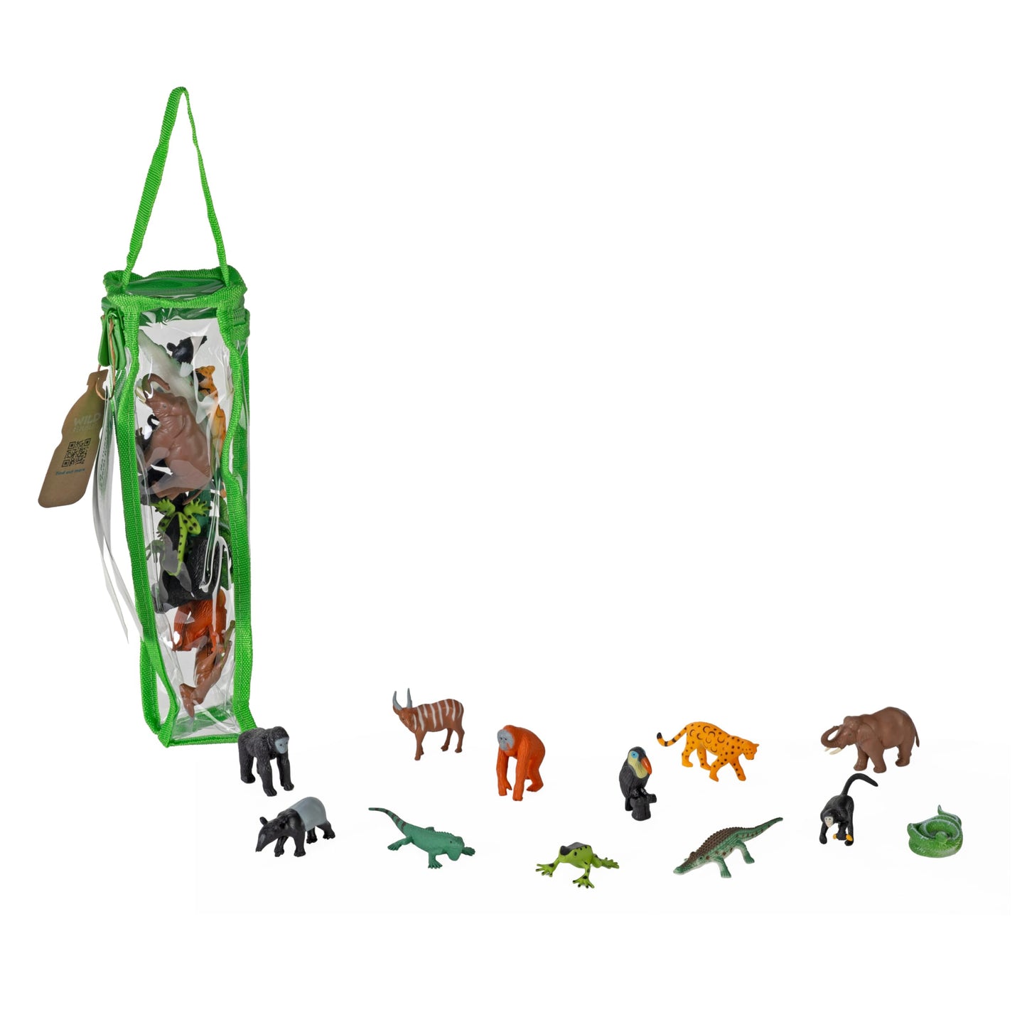 Wild Republic Eco Zip Tubes Rainforest Figurines - 13"