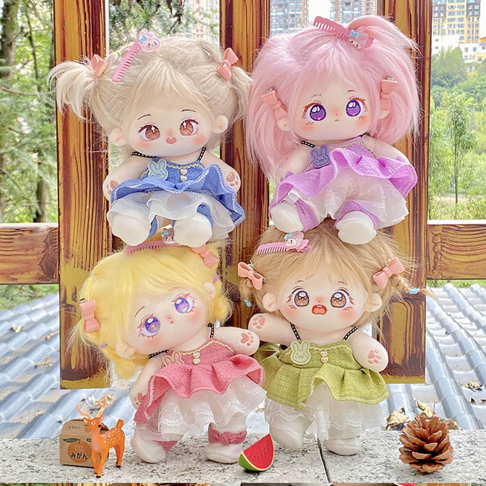 niannyyhouse 20cm Plush Doll Clothes Dress Petticoat Shoes Accessories Princess Skirt Set Soft Stuffed Plush Toy Dressup (Green)