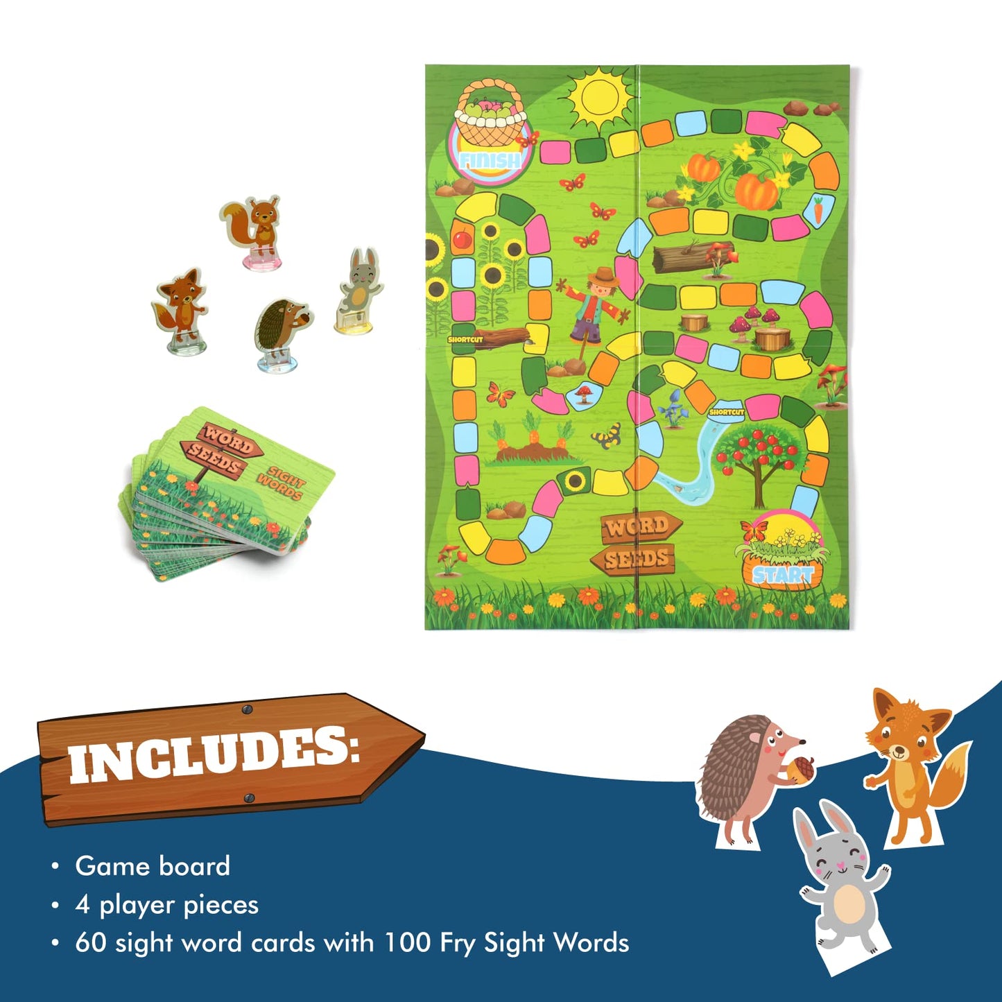 Melby Toys Word Seeds - CVC Sight Word Reading Games, Primary Phonics Flash Card Alternatives for Kids, Learning Activities/Resources and a Classroom