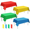 GuoZhiXin 4PCS Building Block Plastic Tablecloths, Disposable Party Table Cloths? Colorful Building Block Birthday Supplies for Kids Birthday Baby