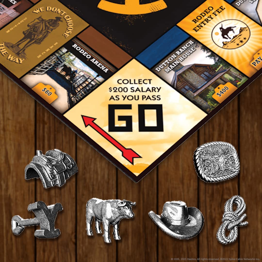 Monopoly: Yellowstone | Buy, Sell, Trade Spaces Featuring Locations from The Paramount Network Show | Collectible Classic Monopoly Game |