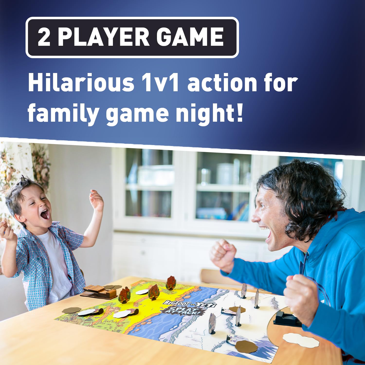 Bigfoot vs Yeti Catapult Game for Kids - Best Gift for Kids, Funny Cryptid Splat Attack Launching Battle Game, 2 Player Family Board Game, Interactive
