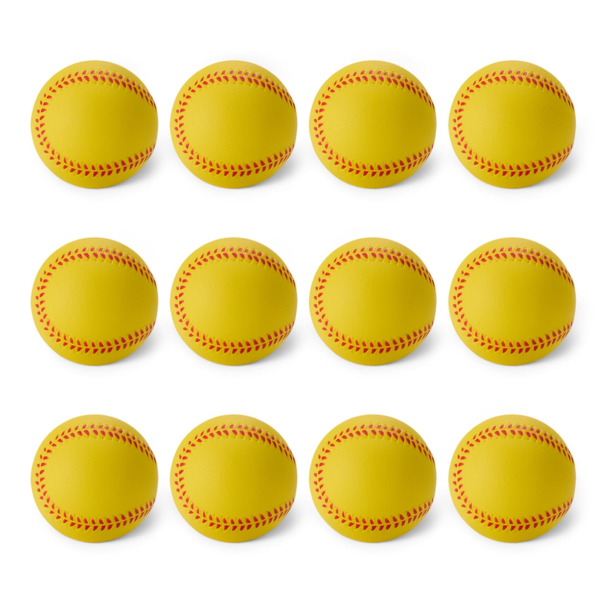 Amazon Basics Foam Training Baseballs for Indoor Practice and Safe Play, 2.68-inch, 12-Pack with Mesh Storage Bag