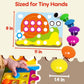 AMOSTING Button Art Toy - Educational Color Matching Mosaic Pegboard Sensory Learning Activity for Kids Age 3 4 5, Preschool Gift for Toddlers, Boys
