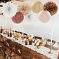 Boho Baby-Shower Party-Decorations Streamers-Lanterns - 14pcs White Brown Champagne Neutral Birthday Wedding Bridal Paper Fan,Tissue Pom