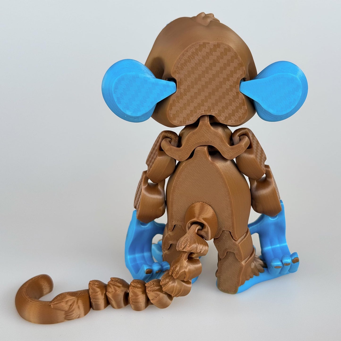 Whattiho 3D Printed Articulated Monkey Fidget Toy - Posable, Hangable, Stands on Its Own for Fun Poses and Display (Multicolor)
