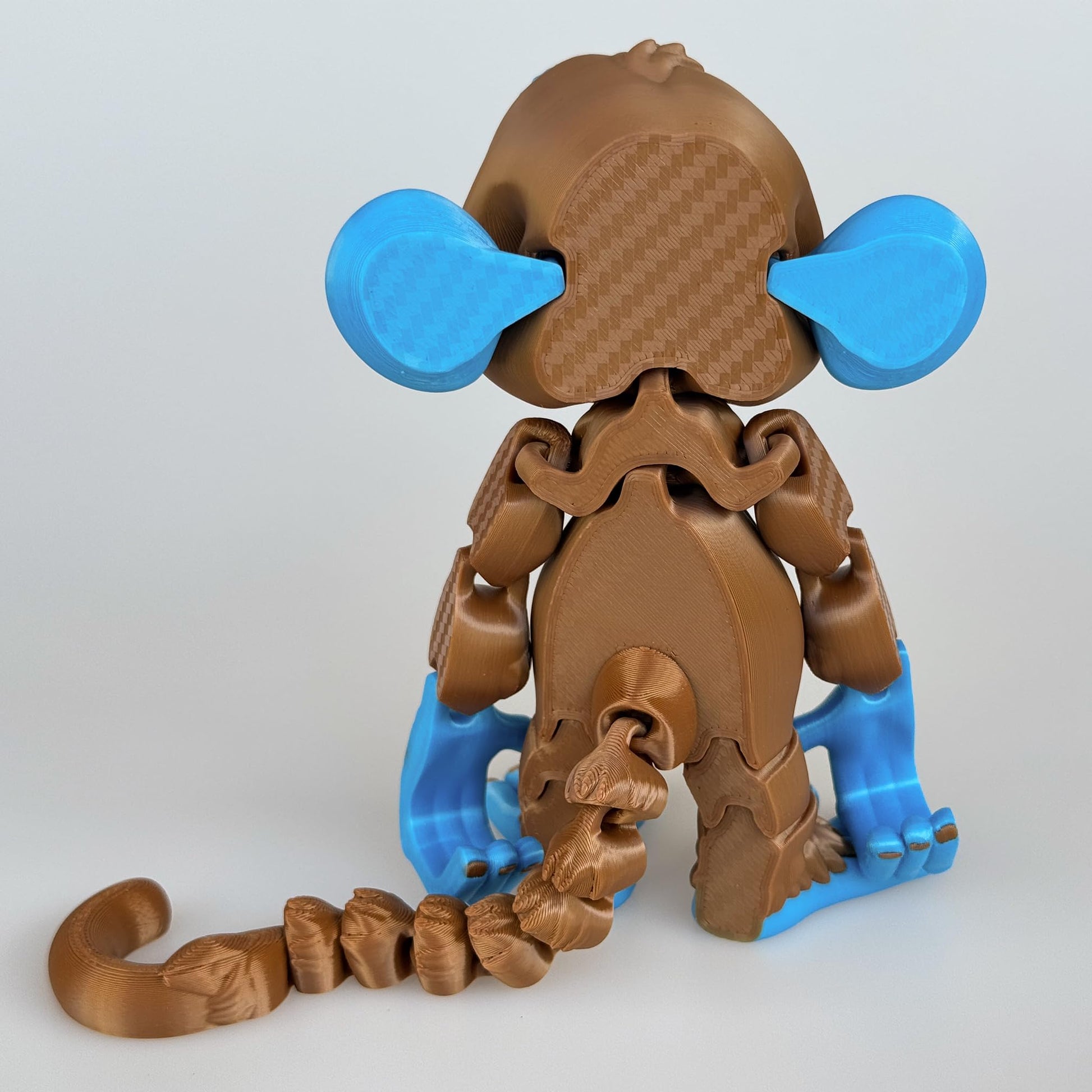 Whattiho 3D Printed Articulated Monkey Fidget Toy - Posable, Hangable, Stands on Its Own for Fun Poses and Display (Multicolor)