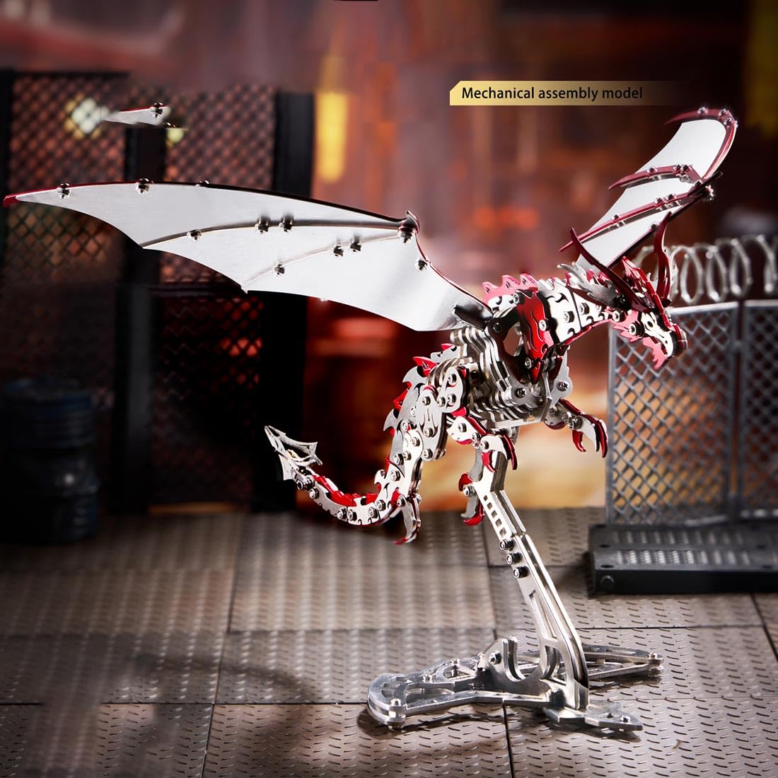 3D Metal Puzzle Model Kits, Craft Your Own Thunder Pterosaur Dragon Metal Puzzle Kit, Mechanical Engineering Crafts Unique Gift for Teens and Adults