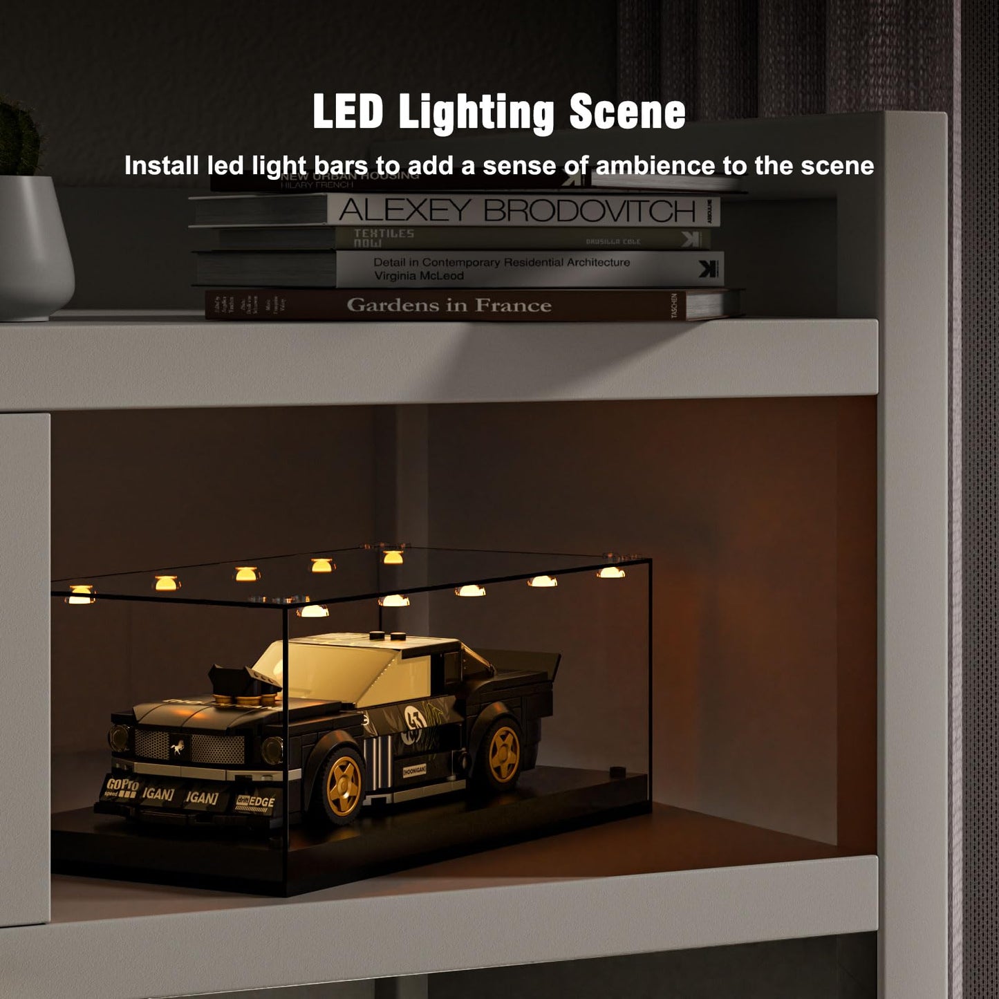 1/28 Scale Speed Champion Display Case with Light, 7.8 x 3.4 x 3.3 Inches