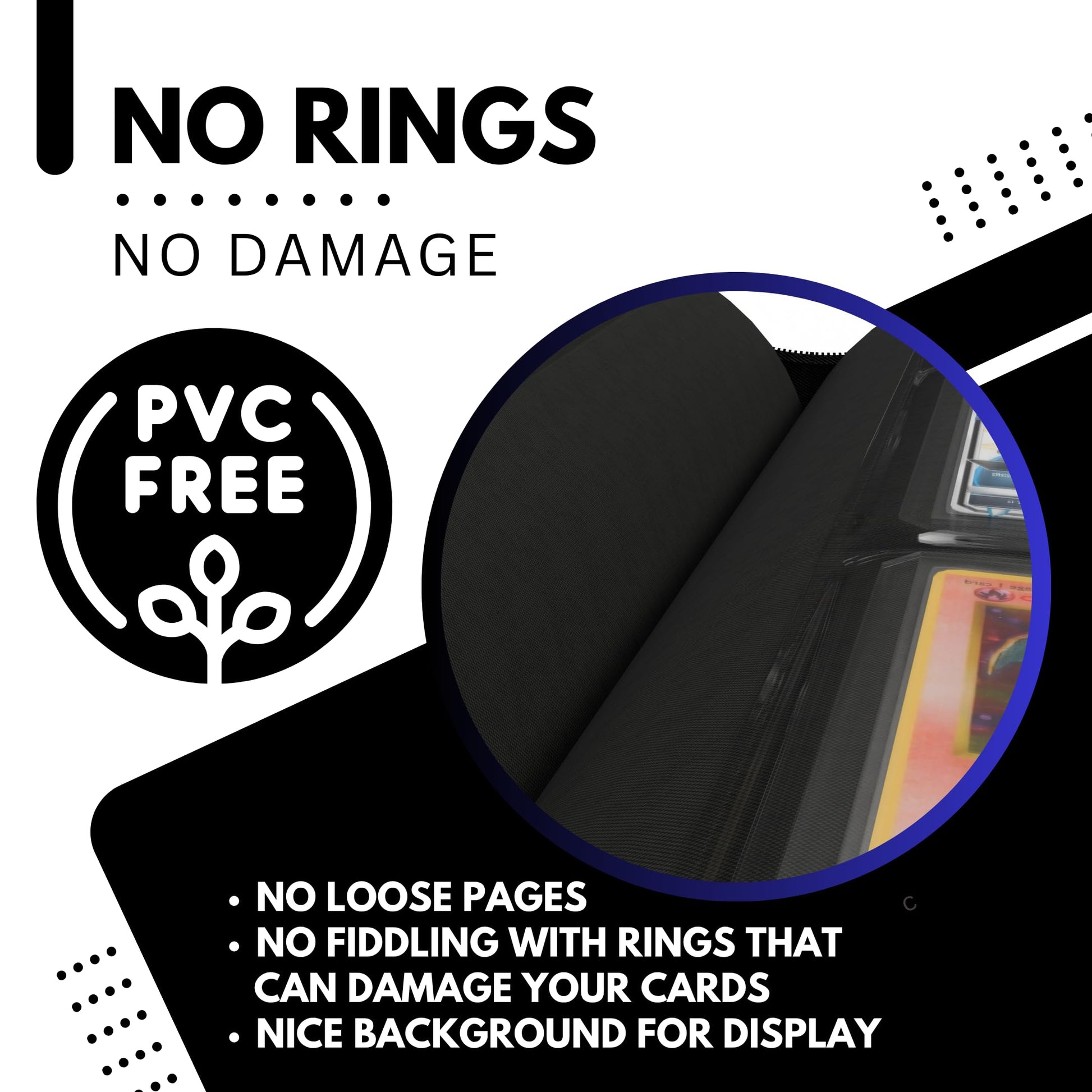 Diamond Grain 9 Pocket Toploader Card Binder for 216 Cards - Double Sided Binder with Card Collection Album for Pokemon, Yu-Gi-Oh!, MTG, TCG, Sports