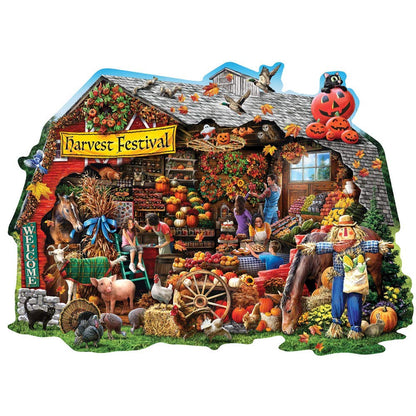 Bits and Pieces - Fall Harvest Barn Shaped 750 Piece Jigsaw Puzzles for Adults - Each Puzzle Measures 20" X 27" - 750 pc Jigsaws by Artist Larry Jones