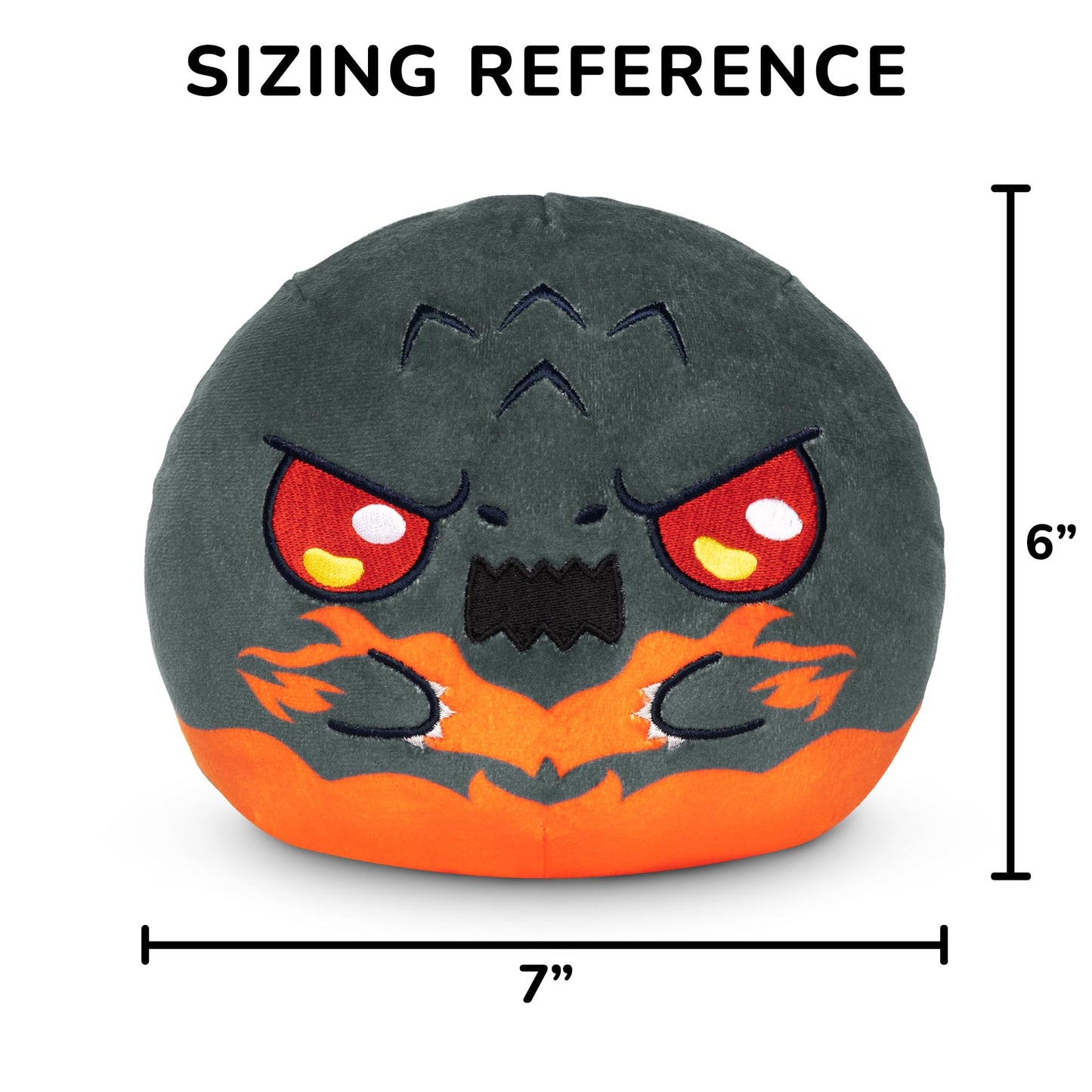 TeeTurtle Reversible Godzilla 6-Inch Two-Sided Flip Plush Toy with Embroidered Details - Cute Mini Collectible Plush for Kids, Teens, and Adults