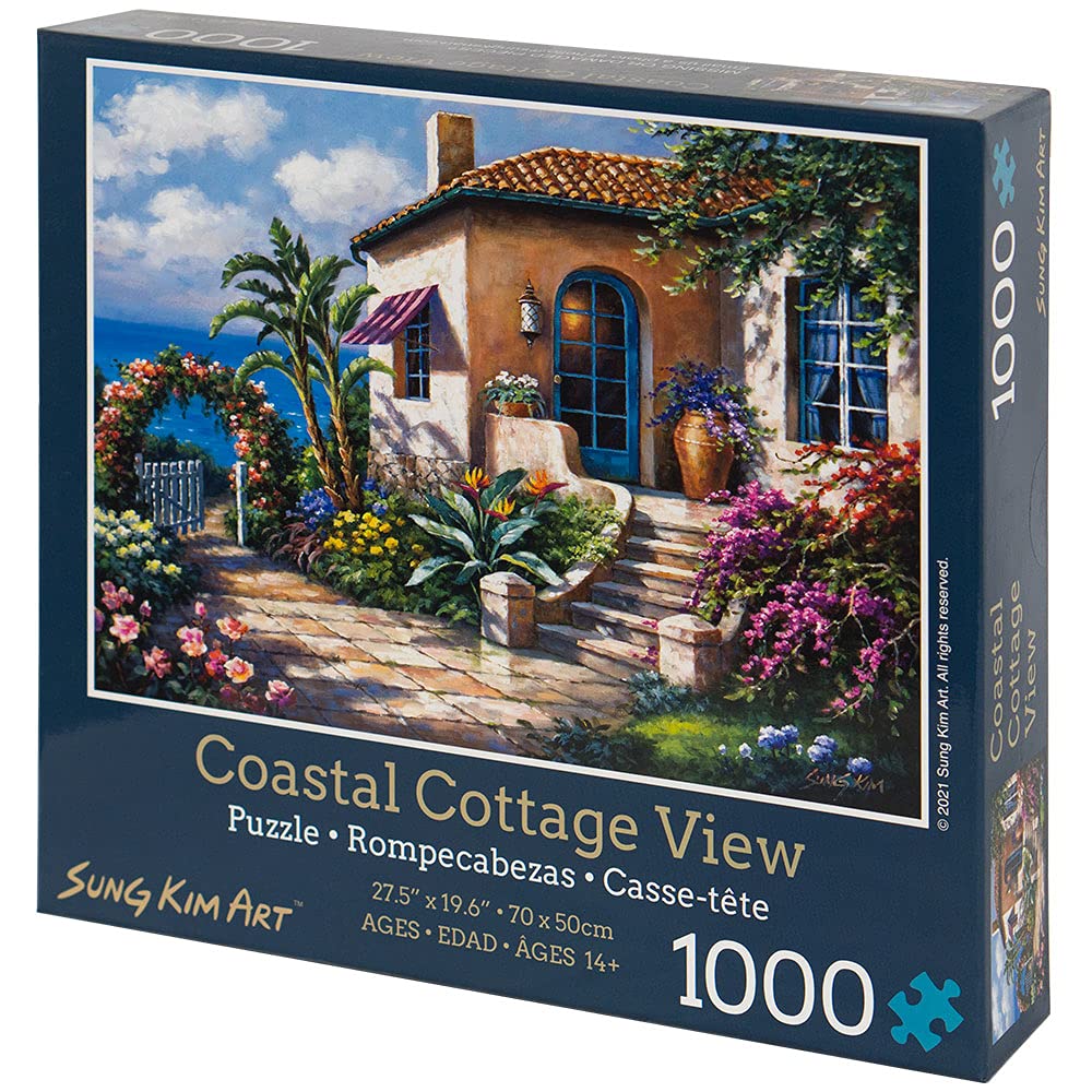 Sung Kim Art - Jigsaw Puzzle 1000 Piece for Adults (Coastal Cottage View)