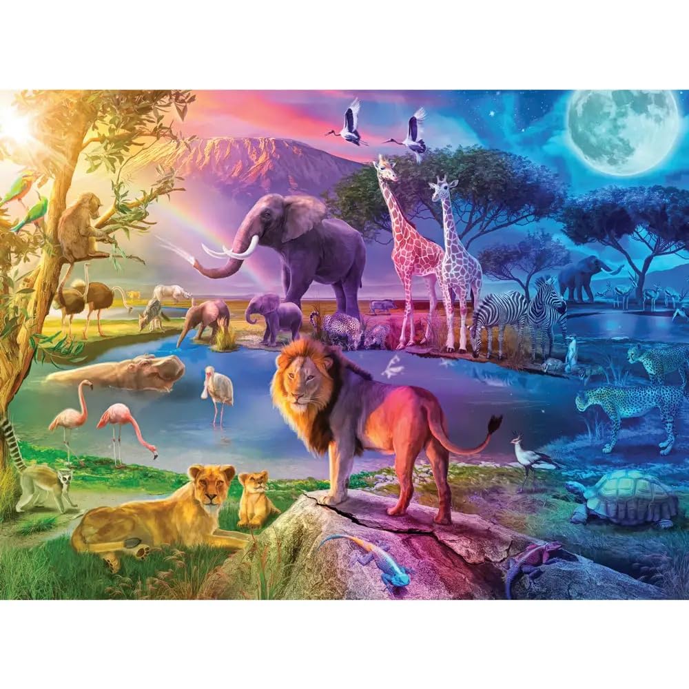 Bits and Pieces Jigsaw Puzzles for Adults - 2 Colorful Puzzles - Value Set of 2 - Animal Puzzles for Adults Colorful Puzzles Bundle Featuring Wildlife