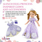 Emily Rose 14-inch Doll 10-PC Princess Costume Bundle | 2 Complete Fairytale Outfits with 2 Necklaces, Sparkling Crown, and Shoes | Compatible