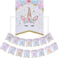 Kocici Unicorn Birthday Decorations, Rainbow Unicorn Party Supplies with Banner and Hanging Swirls for Girls Birthday Party