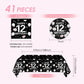 41Pcs 12th Birthday Decorations for Boys Girls,Black Bruh Im Happy 12 Birthday Tableware Set Include Black Plates and Napkins Party Supplies with 12