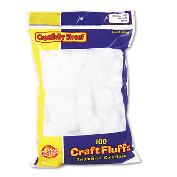 Creativity Street Craft Fluffs, 100 Pack, White (CKC6400), 1 in
