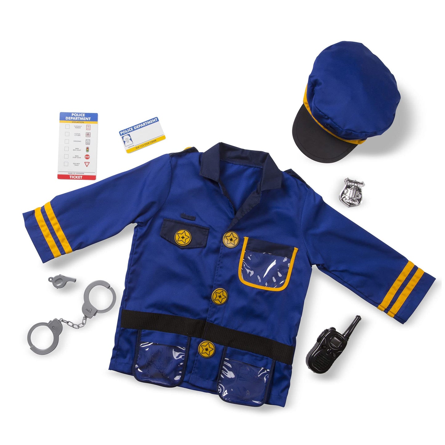 Melissa & Doug P o l i c e O f f i c e r : Role Play Set Bundle with 1 Theme Compatible M&D Scratch Fun Mini-Pad (04835)