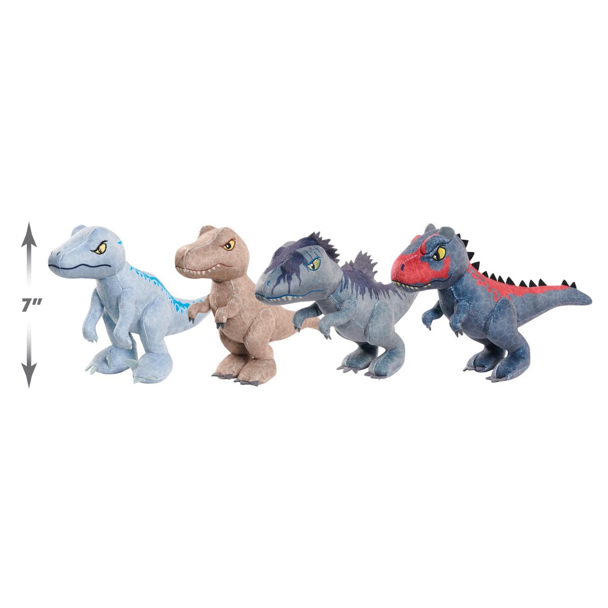 JURASSIC WORLD Blue 7-inch Small Plush Dinosaur, Velociraptor, Stuffed Animal, Kids Toys for Ages 3 Up by Just Play