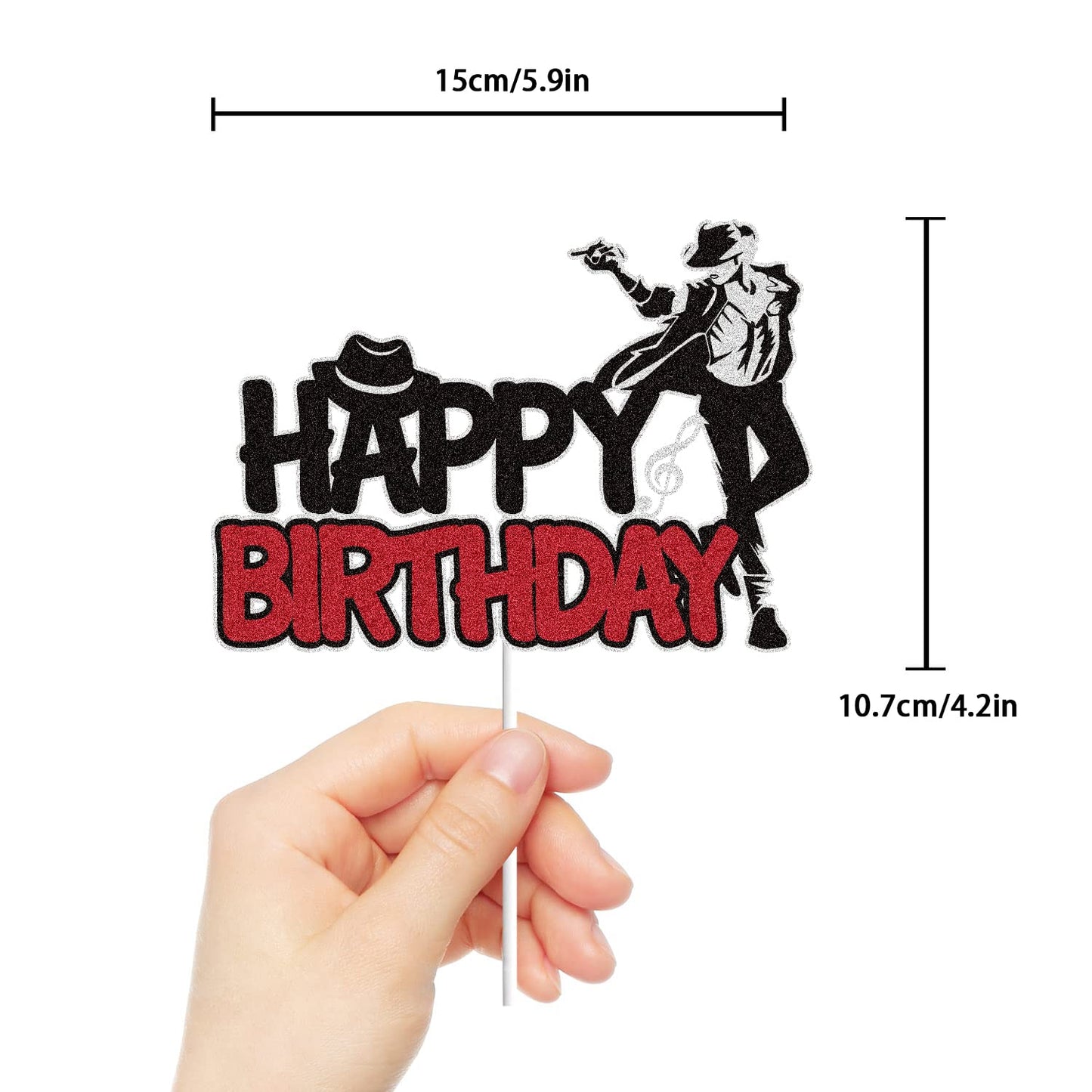 Red Glitter Dancing King Queen Cake Decorations Band Themed Party Supplies