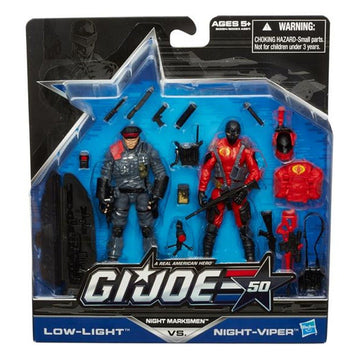 G.I. Joe, 50th Anniversary, Night Marksmen Exclusive Action Figure Set [Low Light vs. Night-Viper], 3.75 Inches