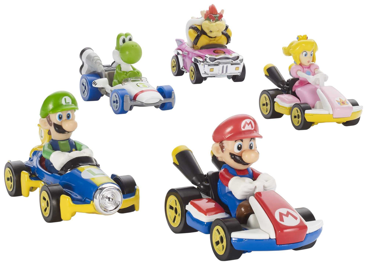 Hot Wheels GBG31 Mario Kart 1:64 Die-Cast Bowser with Badwagon Vehicle,Multicolour