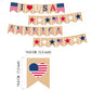 4th of July Banner Decoration, Pre-Strung Double-sided American Flag Paper Bunting, Red White Blue Independence Day Garland for Labor Day Veterans Day