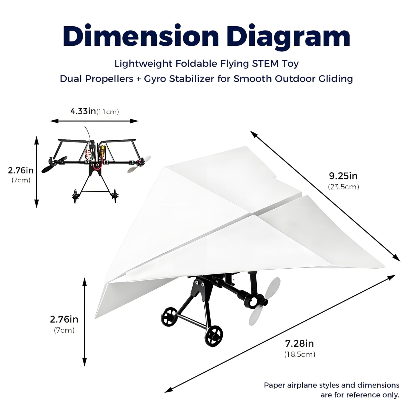 RC Paper Airplane Kit, DIY RC Plane with Gyro Stabilizer (One Battery)