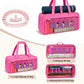 3pcs Empty Mahjong Bag, American Mahjong Set Bag for Tiles and Racks, Canvas Tote Bag with Mat Holder Magic Tape and Sewn Chenille Letter, Zippered