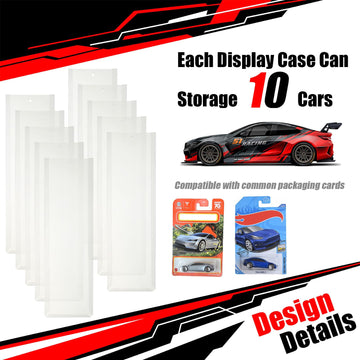 10 Pcs Display Case for Packaged Model Cars - Holds Up to 100 Cars, Compatible with Hot Wheels Packaged Toy Organizer Diecast Blister Wall Display