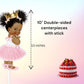 Little Princess Centerpieces Baby Shower Table Decoration 10 inches Pink Gold African American Black Royal Birthday Cake Topper