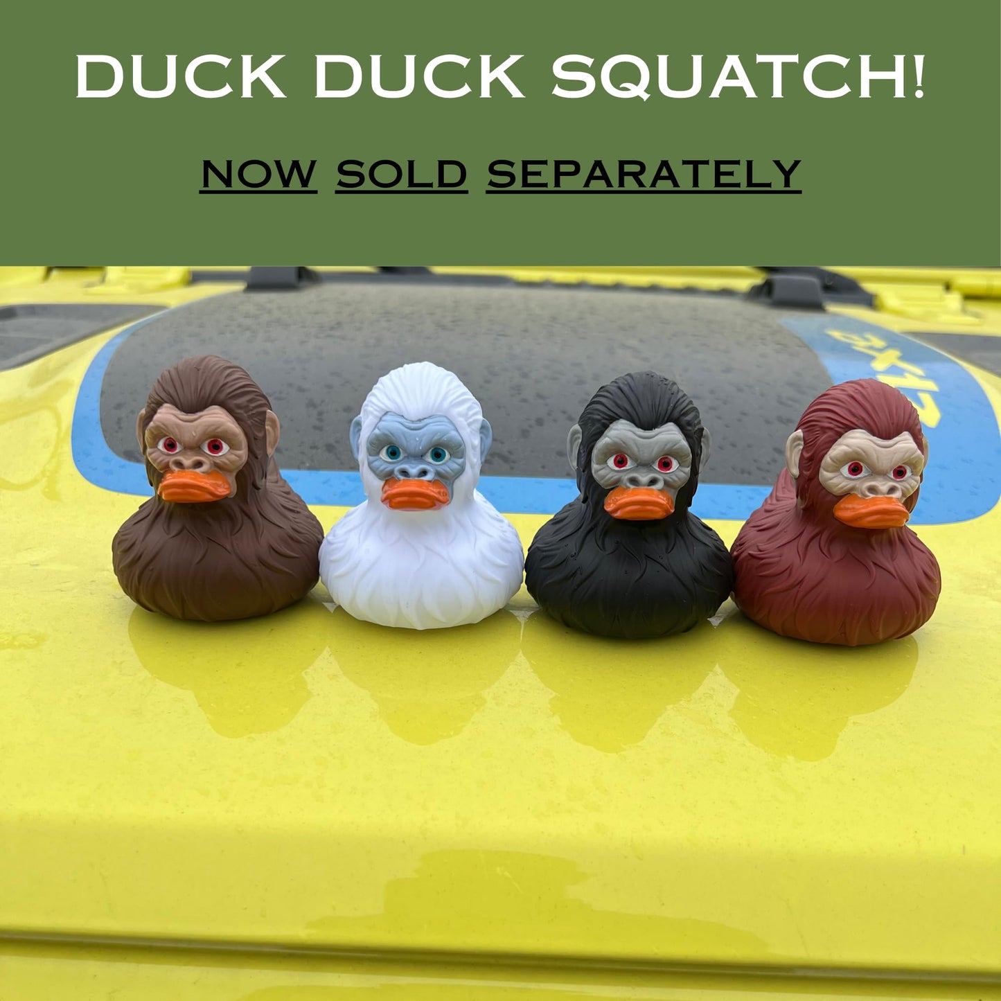 Bigfoot Rubber Ducks for Jeeps - Funny Jeep Ducks for Ducking - Ford Bronco Accessories for Squatching - Bigfoot Gifts for Men Women - Sasquatch Bath