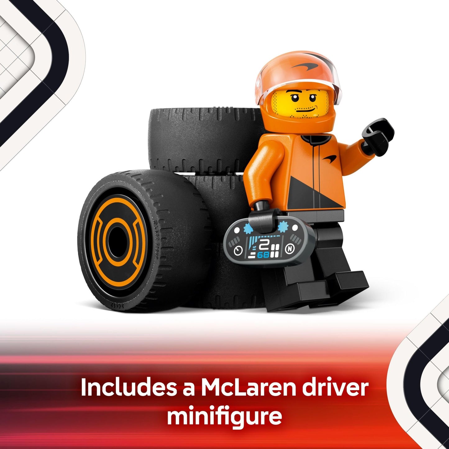 LEGO City F1 Driver with McLaren Race Car Toy - Model Car Building Toy Kit for Kids, Boys and Girls, Ages 6+ - F1 Collectible for Fans - with a Driver