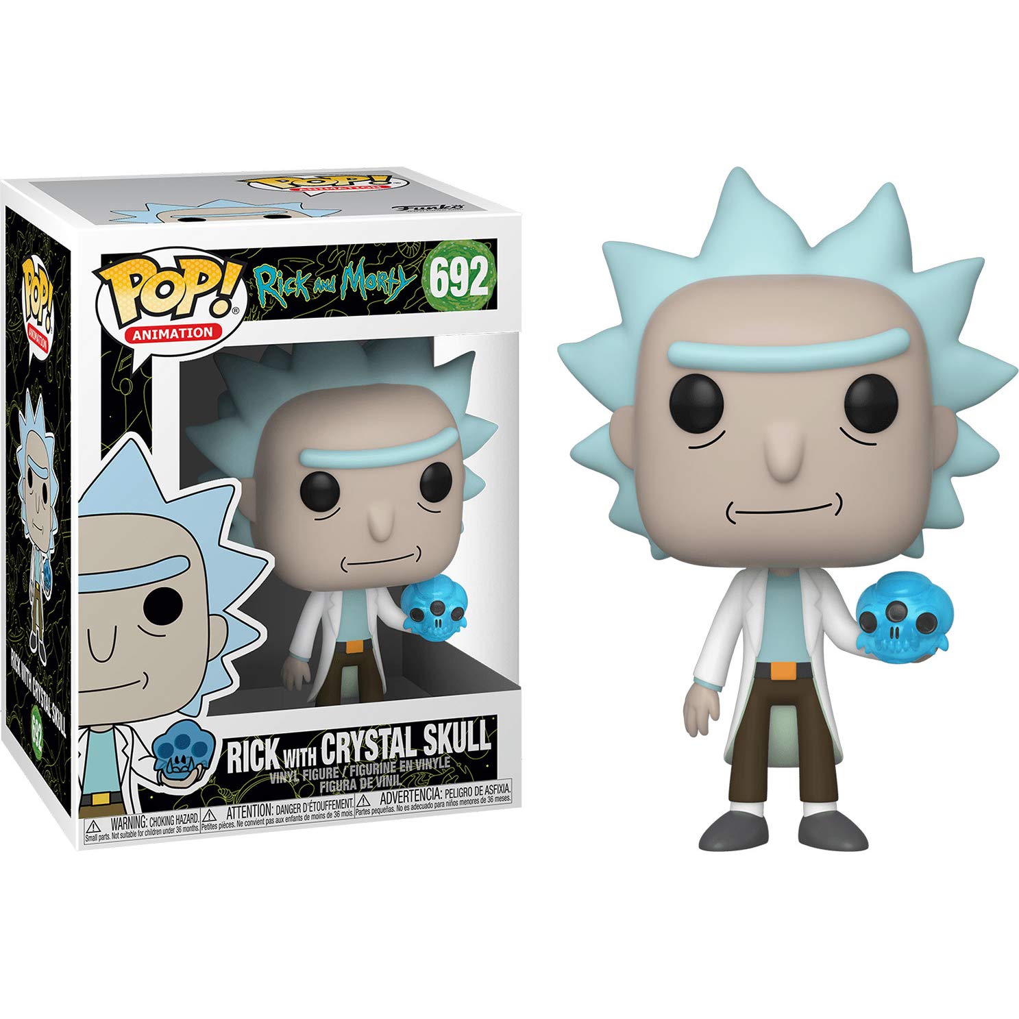 Rick with Crystal Skull: Funk o Pop! Animation Vinyl Figure Bundle with 1 Compatible 'ToysDiva' Graphic Protector (692 - 45438 - B)