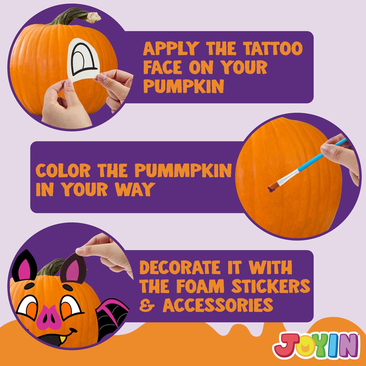 Klever Kits Halloween Craft Pumpkin Decorating Kit, Arts Activities Party Supplies, Party Favors for Kids, Halloween Painting Kit with 12 Designs, DIY