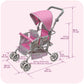 Badger Basket Double Doll Stroller - Pram for Baby Doll with Adjustable Seats & Storage Basket - Fits Doll Up to 20 Inches - Best for Toddler and Kid