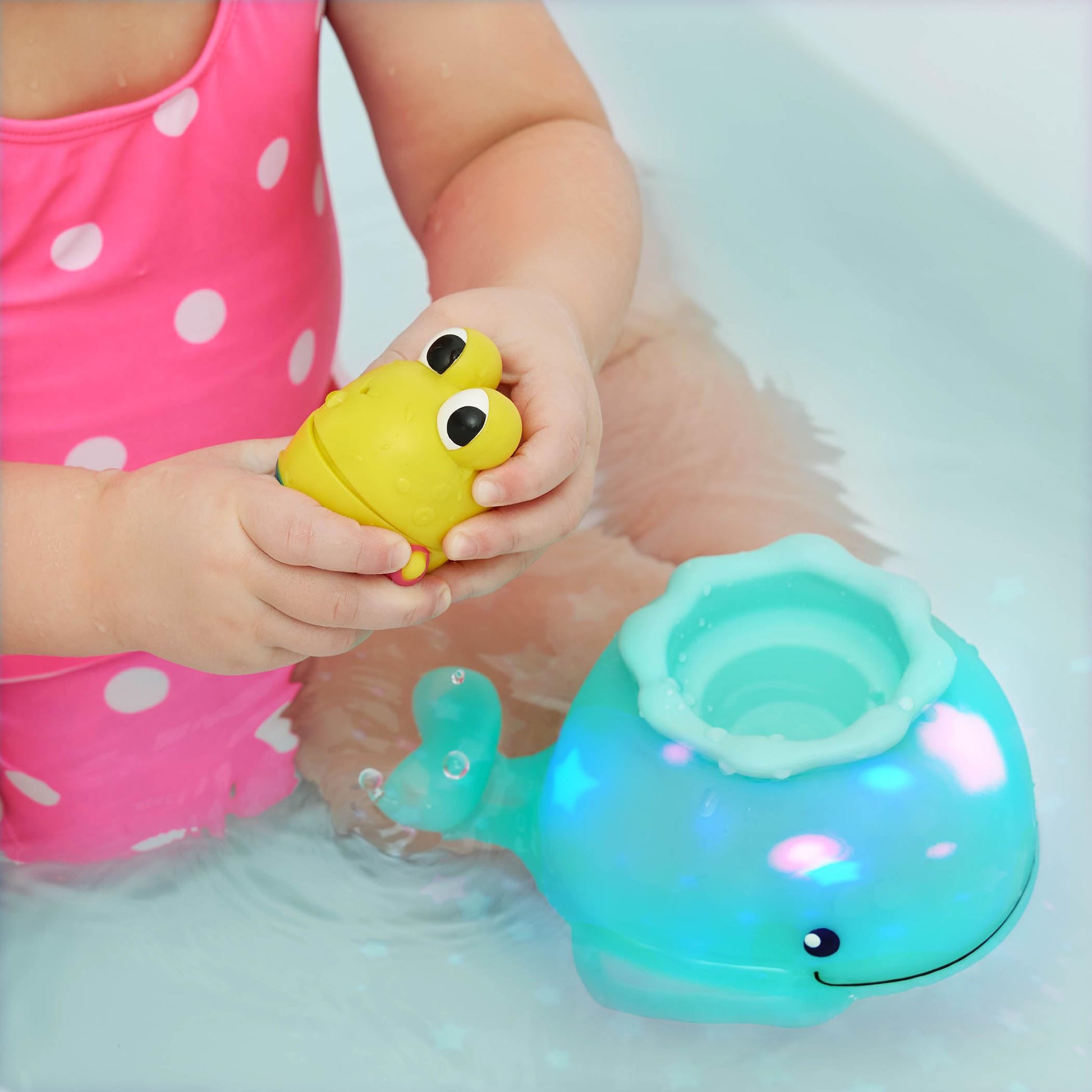 B. toys Animal Bath Toys, Glow & Splash Whale and Color-Change Frog