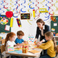 46 PCS Back to School Decorations Hanging Swirls - First Day of School Hanging Decor Welcome Back Classroom Ceiling Decoration Streamer for Teacher