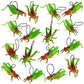 Mukum 16 Pcs Plastic Grasshoppers - Kids' Plastic Insect Figures, Fake Bugs, Green, Easter Party Favors, Tropical Character Toys for Insect Themed