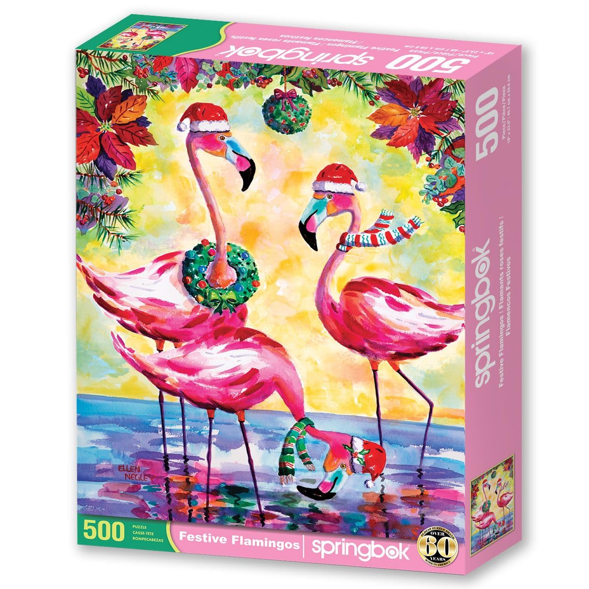 Springbok Festive Flamingos 500 Piece Jigsaw Puzzle for Adults