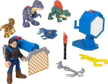 Fisher-Price Imaginext Jurassic World Dinosaur Toys Evo-Scanner Multi-Pack 10-Piece Light-Up Figures Set for Ages 3+ Years