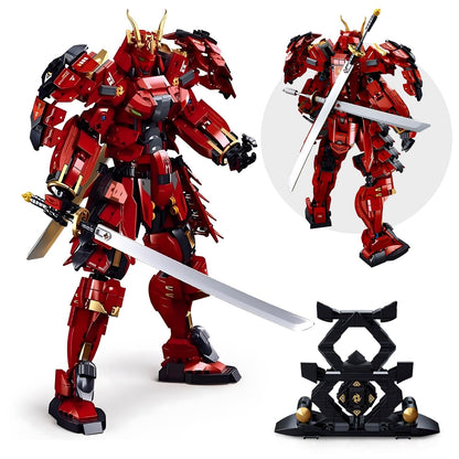 HIGH GODO Samurai Mech Warrior Model Building Sets, Double Swords Robot Building Blocks Toy Set, 923 Pieces Creative Collectible Gift for Adults Man