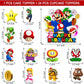 25Pcs Mario Cake Decorations with 24pcs Cupcake Toppers, 1pcs Big Cake Topper for Mario Birthday Party Supplies